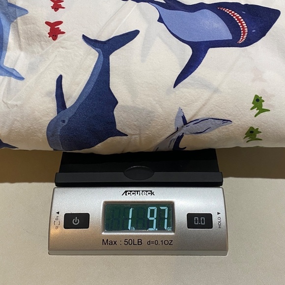 Pottery Barn Kids Sharks FULL FLAT Sheet 100% Organic Cotton 90 X 96 Breathable - Picture 7 of 7